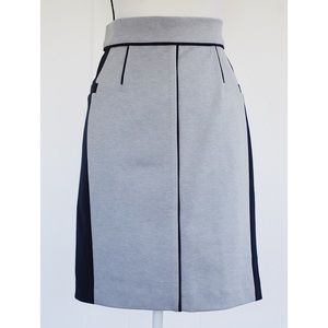 Club Monaco Nora Skirt Gray/Navy Stretch Sz 8
